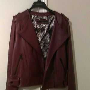 Leather jacket/ burgundy